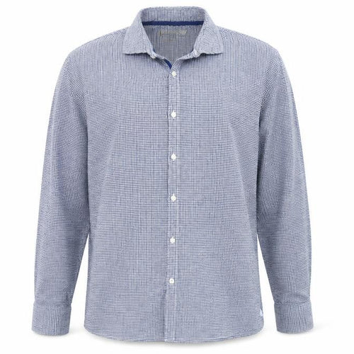 Marks and Spencer Men’s Blue Check Cotton Shirt XL Tailored Fit