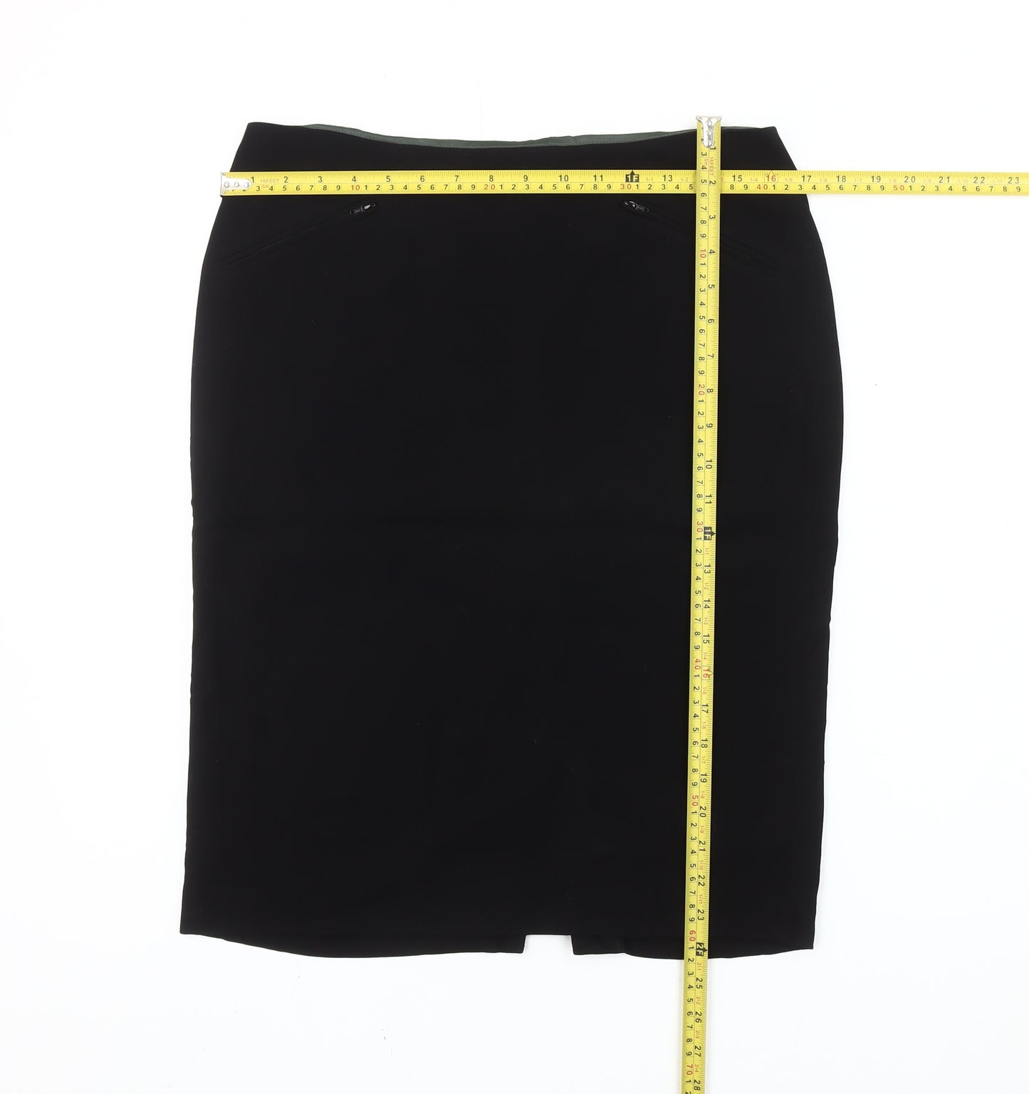 Jigsaw Women’s Black Size 12 Pencil Knee Length Skirt Workwear
