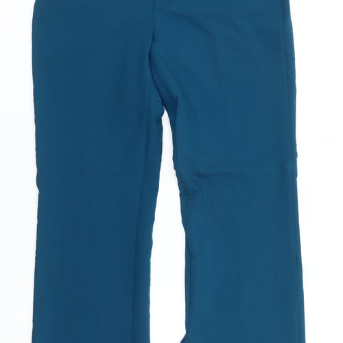 Zara Womens Blue Straight Leg Dress Pants Trousers Size M