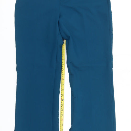 Zara Womens Blue Straight Leg Dress Pants Trousers Size M