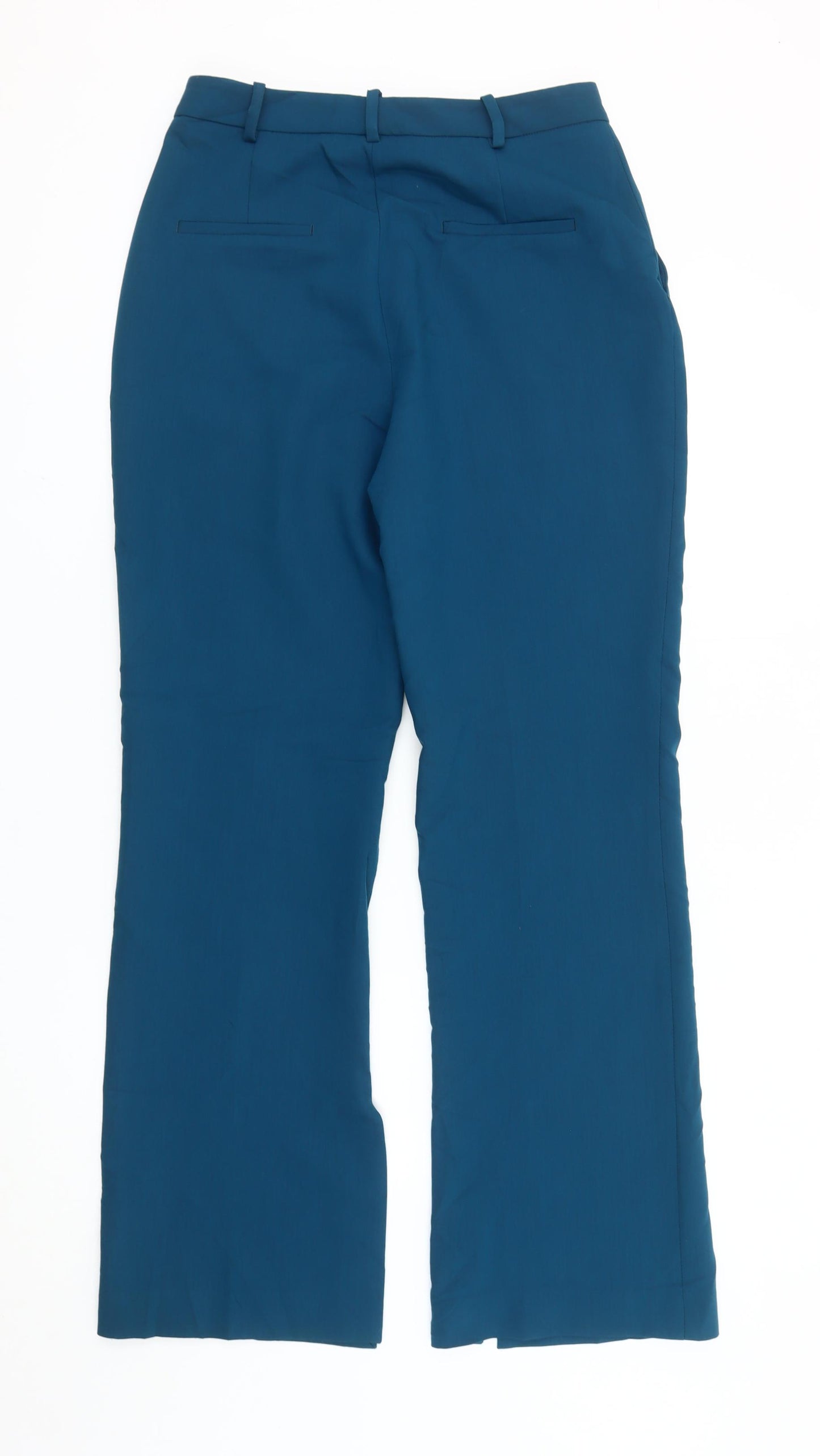 Zara Womens Blue Straight Leg Dress Pants Trousers Size M