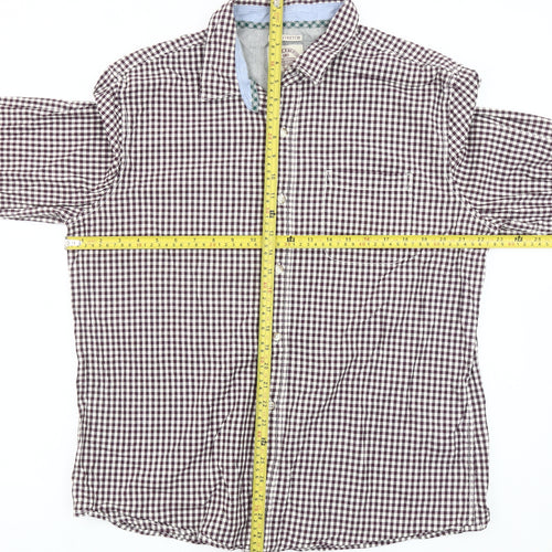 Fat Face Men’s Brown Check Slim Fit XL Cotton Button-Up Shirt