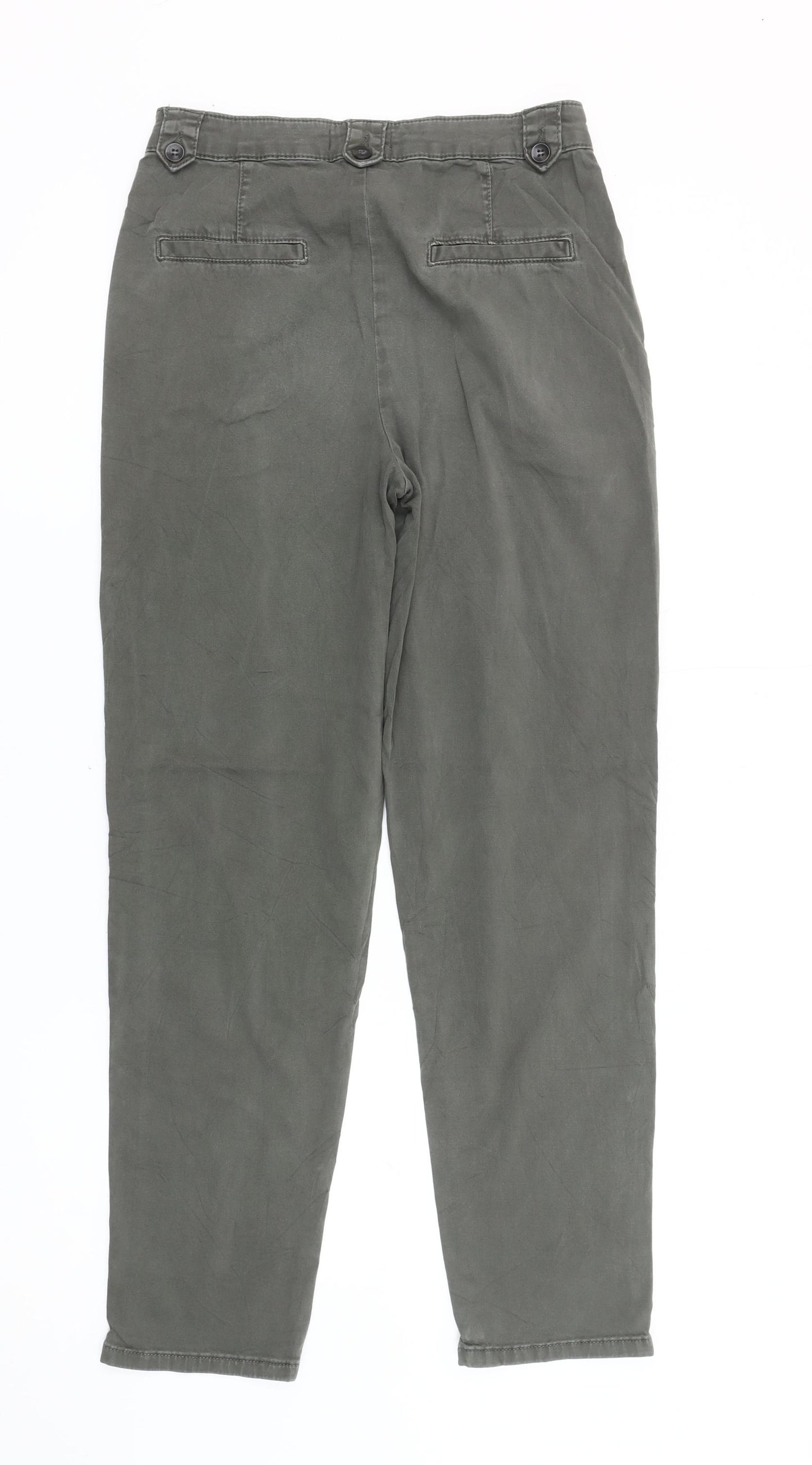 Mint Velvet Women's Green Size 8 Slim Chino Trousers