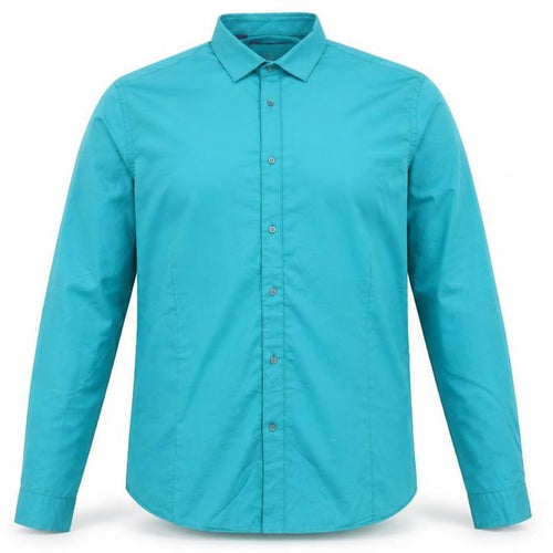 Next Men's Green Slim Fit Cotton Button-Up Shirt 17in Chest