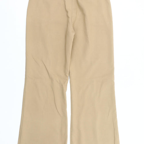 Marks and Spencer Womens Beige Chino Trousers UK 12 Regular Flared
