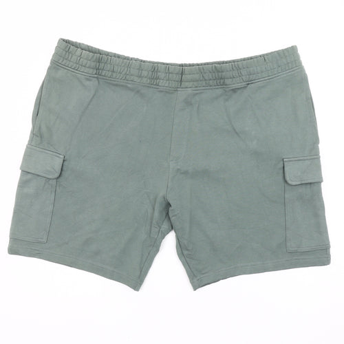 Marks and Spencer Men’s Green 3XL Athletic Shorts Cotton Pockets