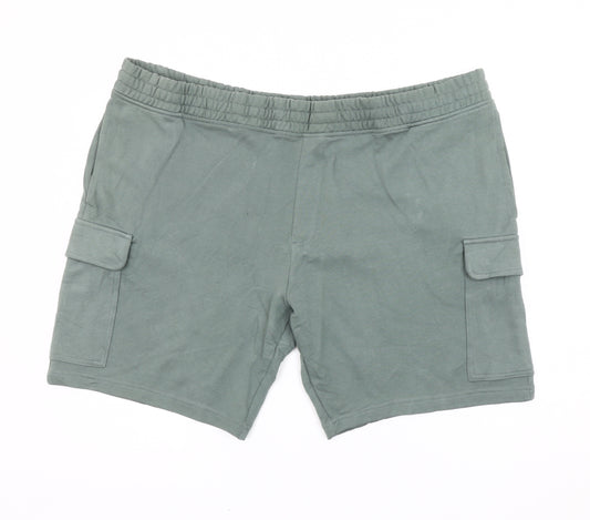 Marks and Spencer Men’s Green 3XL Athletic Shorts Cotton Pockets