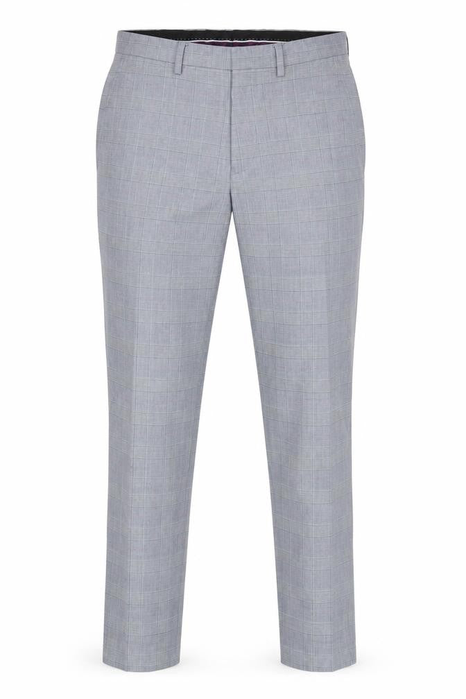 Burton Menswear Grey Check Slim Fit Dress Pants 30R Men's Trousers