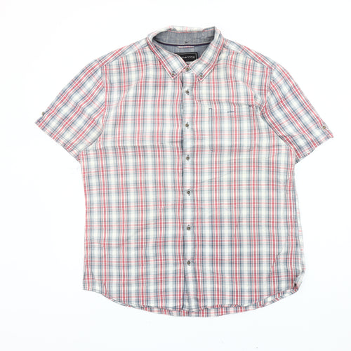 Red Herring Mens Multicoloured Checked Short Sleeve Shirt L