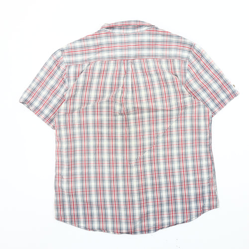 Red Herring Mens Multicoloured Checked Short Sleeve Shirt L