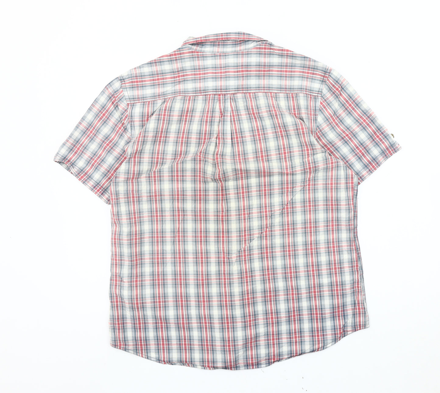 Red Herring Mens Multicoloured Checked Short Sleeve Shirt L