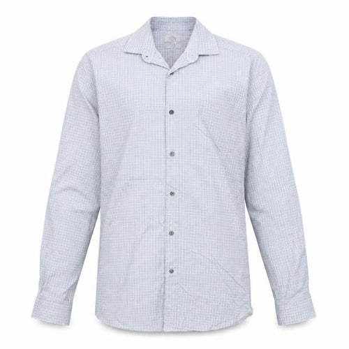 Next Men’s Blue Check Slim Fit Long Sleeve Cotton Shirt 14.5in Collar