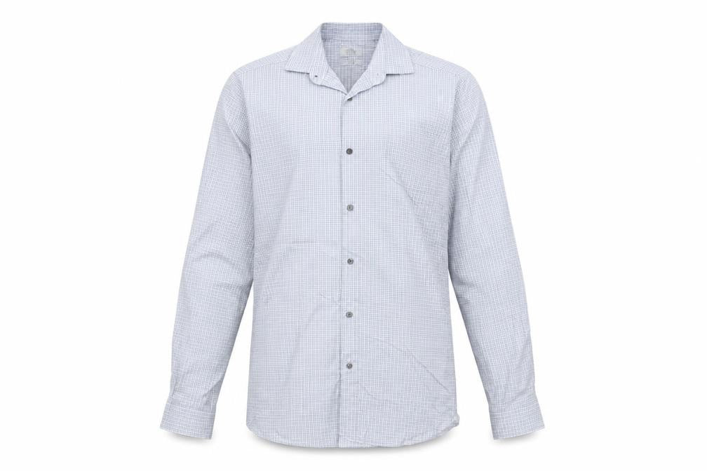 Next Men’s Blue Check Slim Fit Long Sleeve Cotton Shirt 14.5in Collar