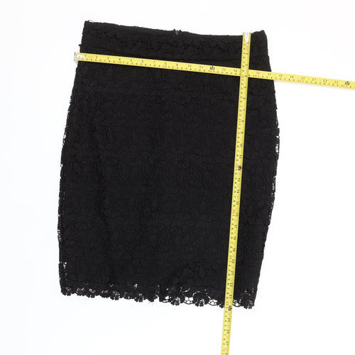 Papaya Women’s Black Lace Pencil Skirt Size 12 Knee Length Formal