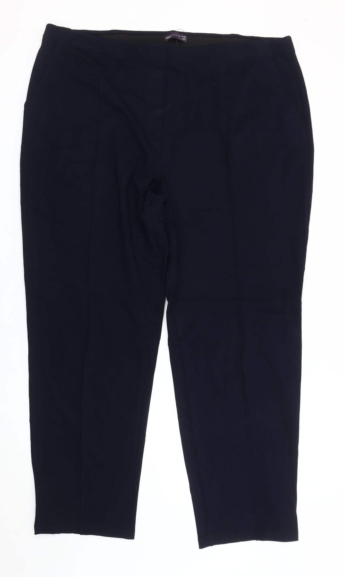 Marks and Spencer Women’s Blue Size 24 Straight Leg Trousers