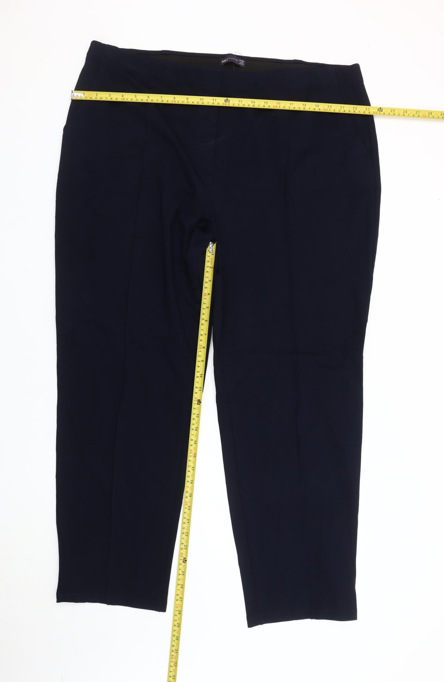 Marks and Spencer Women’s Blue Size 24 Straight Leg Trousers