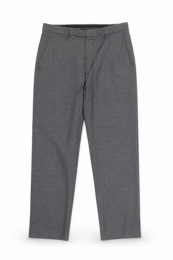 Front view of Marks & Spencer Men’s Grey Regular Fit Dress Pants 32W 29L