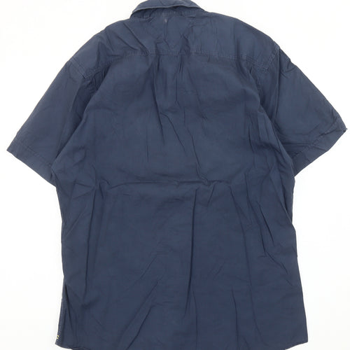 Tommy Hilfiger Men’s Blue L Classic Vintage Fit Short Sleeve Shirt
