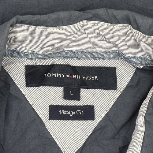 Tommy Hilfiger Men’s Blue L Classic Vintage Fit Short Sleeve Shirt