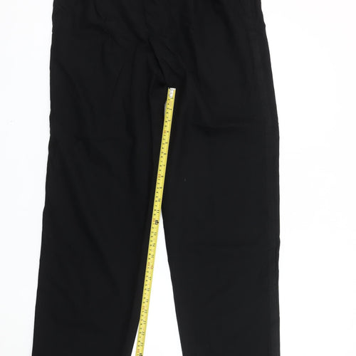 Marks and Spencer Men's Black 34x33 Pleated Dress Pants