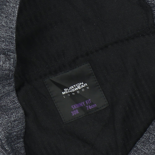 Burton Menswear London Men's Grey Skinny Fit Dress Pants 30R