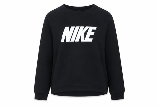 Front view of Nike women’s black sweatshirt uk 10 logo crew neck pullover