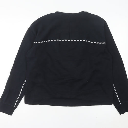 Nike Womens Black Sweatshirt UK 10 Logo Crew Neck Pullover