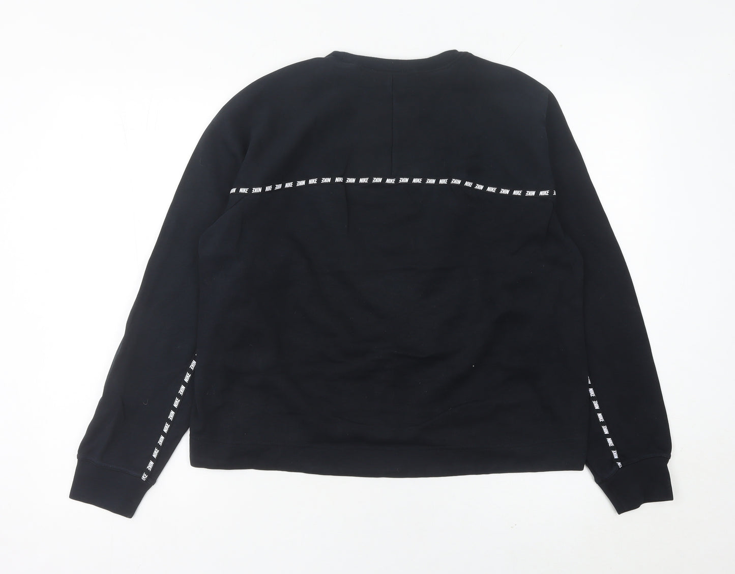 Nike Womens Black Sweatshirt UK 10 Logo Crew Neck Pullover
