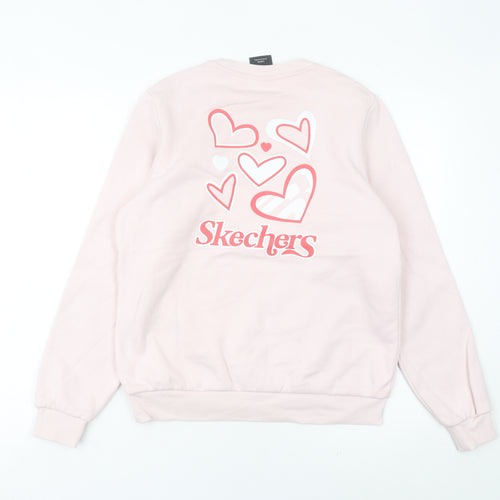 Skechers Women’s Pink Crew Neck Sweatshirt Size 8 Cotton Blend