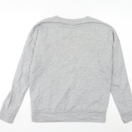 Adidas Women’s Grey Sweatshirt Size 8 Logo Pullover Athletic Top