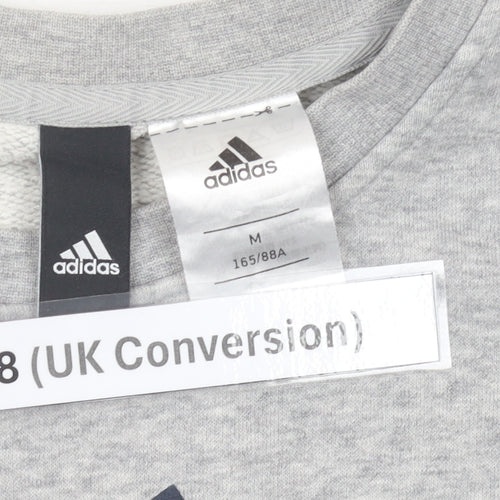 Adidas Women’s Grey Sweatshirt Size 8 Logo Pullover Athletic Top