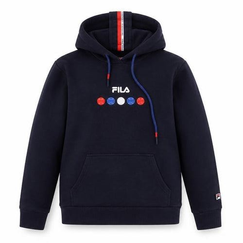 Fila Womens Navy Blue Pullover Hoodie Size 10 UK Long Sleeve Logo