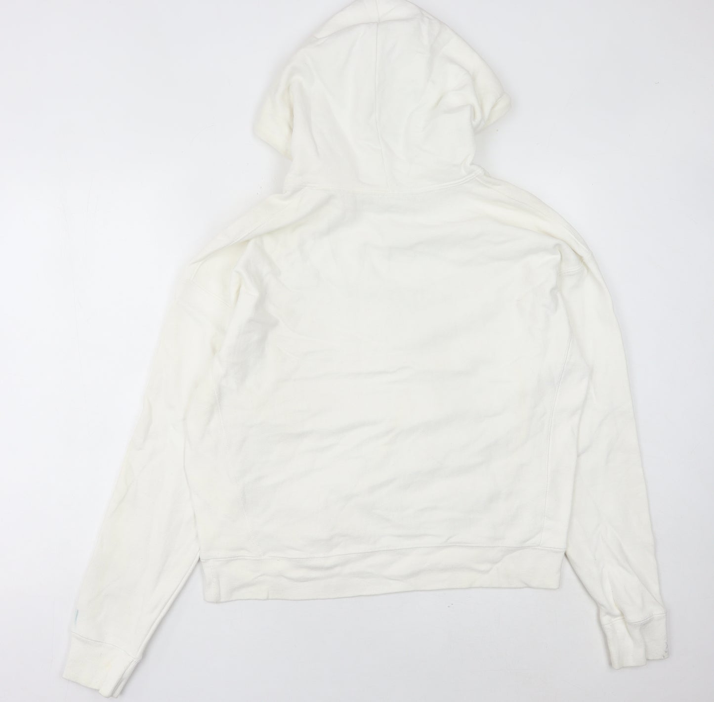 Champion Women’s White Hoodie L Pullover Logo Cotton Blend