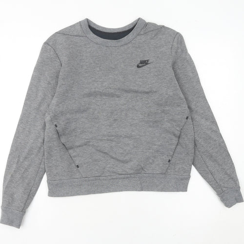 Nike Womens Grey Pullover Sweatshirt Size 4 Small Logo Sportswear