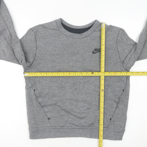 Nike Womens Grey Pullover Sweatshirt Size 4 Small Logo Sportswear