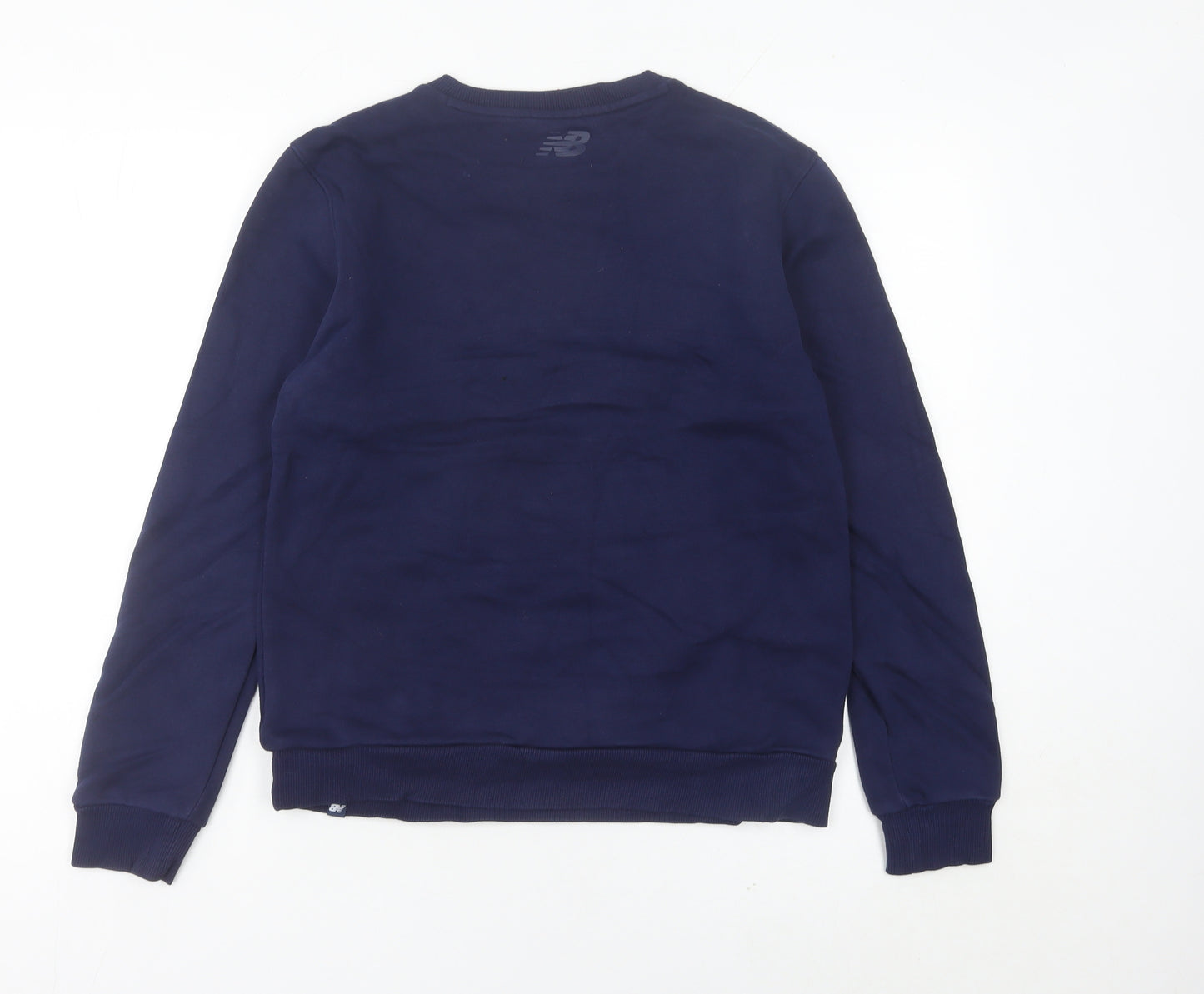 New Balance Women's Blue Logo Sweatshirt UK 8 Pullover Crew Neck