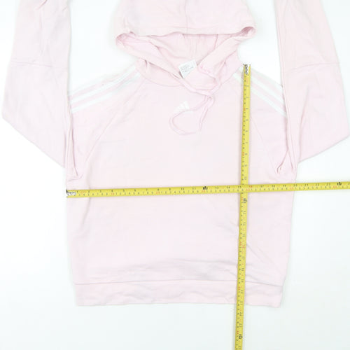 Adidas Womens Pink Pullover Hoodie Size 8 UK Cotton Blend