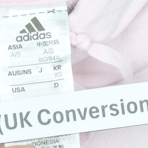 Adidas Womens Pink Pullover Hoodie Size 8 UK Cotton Blend