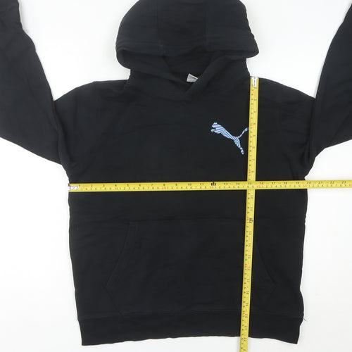 Puma Womens Black Hoodie UK 6 Graphic Print Pullover Sweatshirt
