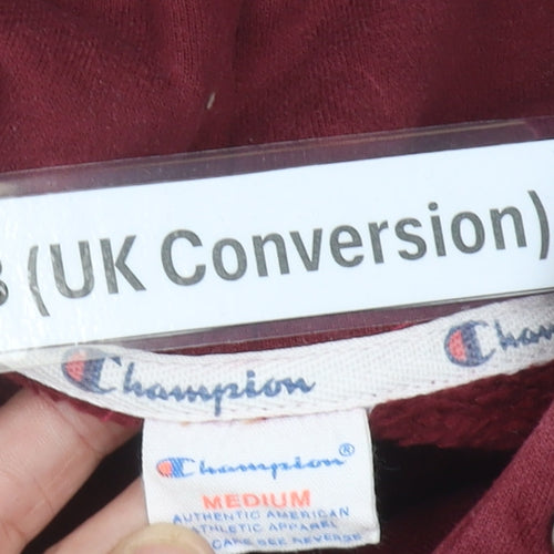 Champion Womens Burgundy Hoodie Size 8 Cotton Pullover Sweatshirt
