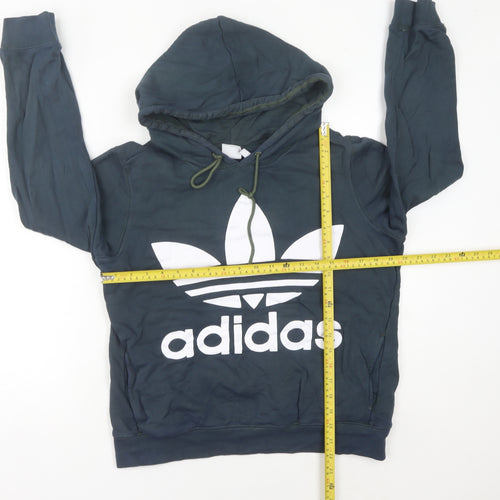 Adidas Women’s Blue Hoodie UK 8 Trefoil Logo Pullover Sweatshirt