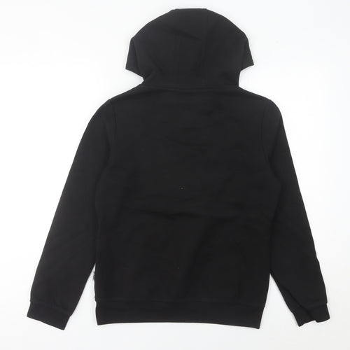 FILA Womens Black Pullover Hoodie Size 6 Regular Fit Logo Sportswear
