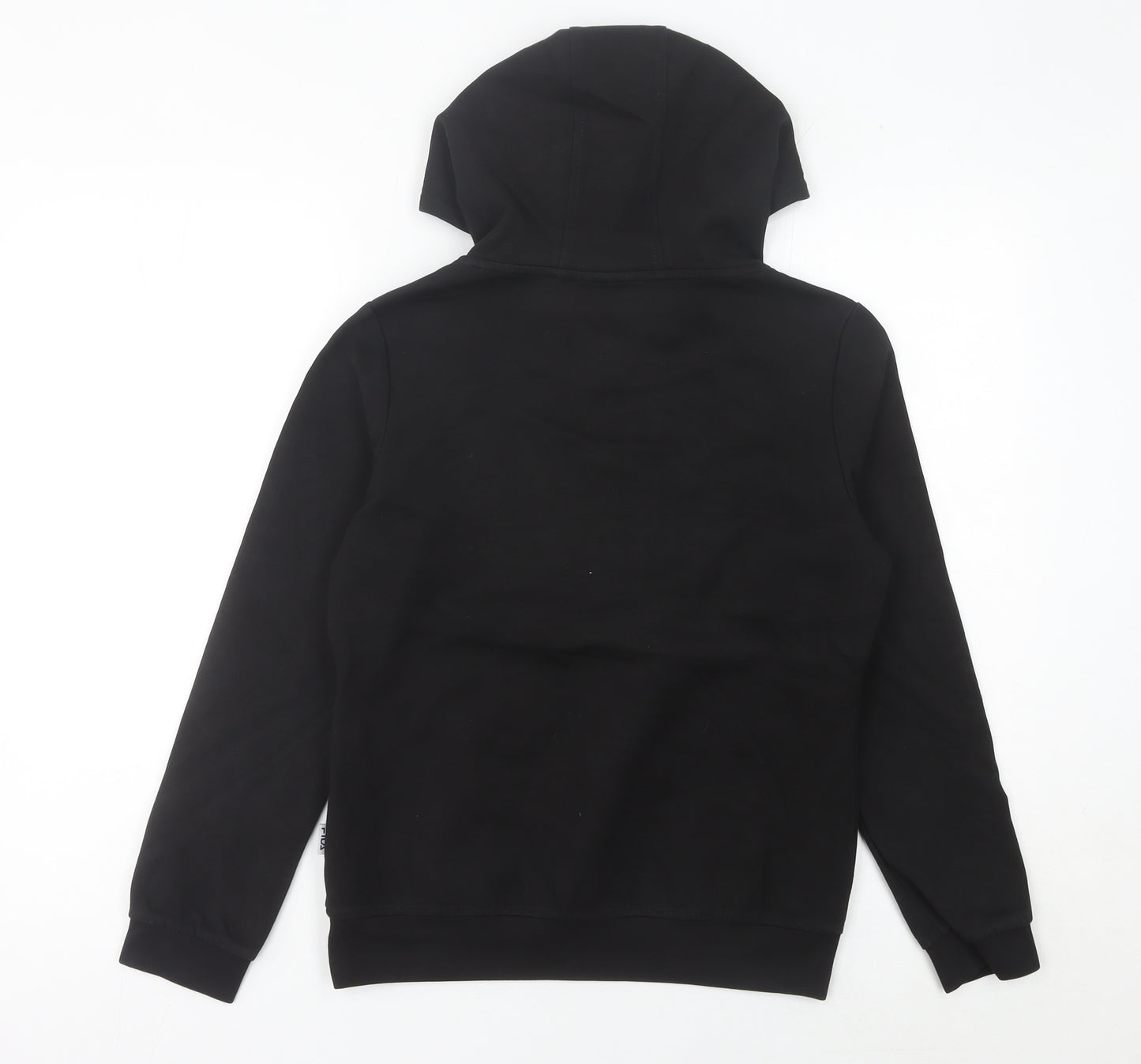 FILA Womens Black Pullover Hoodie Size 6 Regular Fit Logo Sportswear