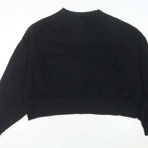 Nike Women’s Black Sweatshirt UK 8 Crew Neck Long Sleeve Cotton Blend