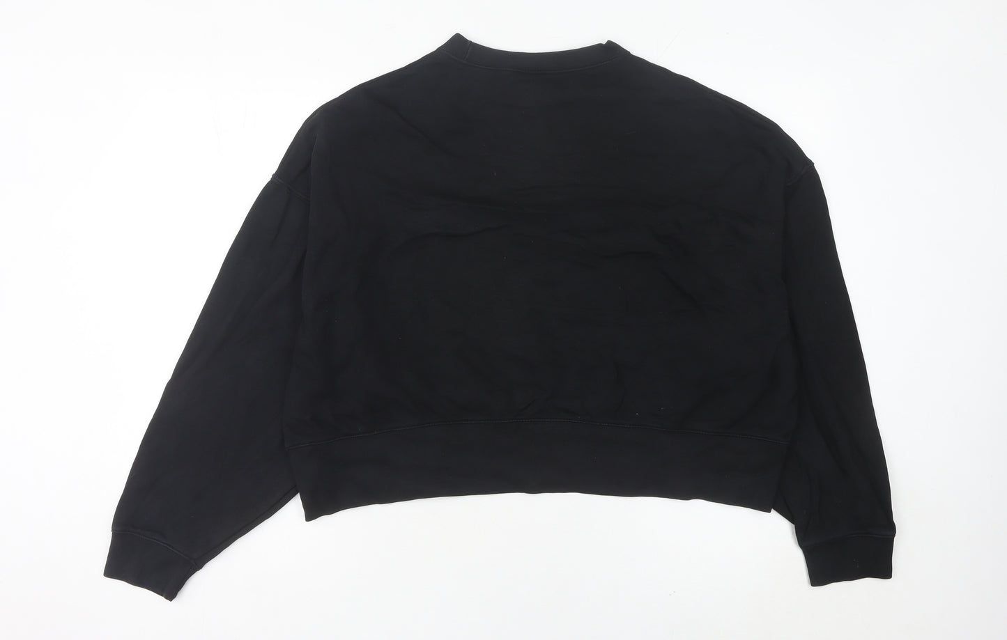 Nike Women’s Black Sweatshirt UK 8 Crew Neck Long Sleeve Cotton Blend