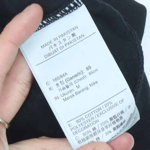 Nike Women’s Black Sweatshirt UK 8 Crew Neck Long Sleeve Cotton Blend