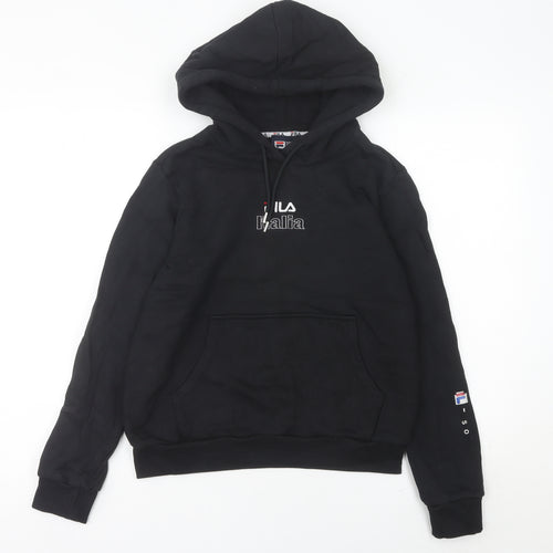 Fila Women’s Black Hoodie Size 8 Pullover Logo Sportswear