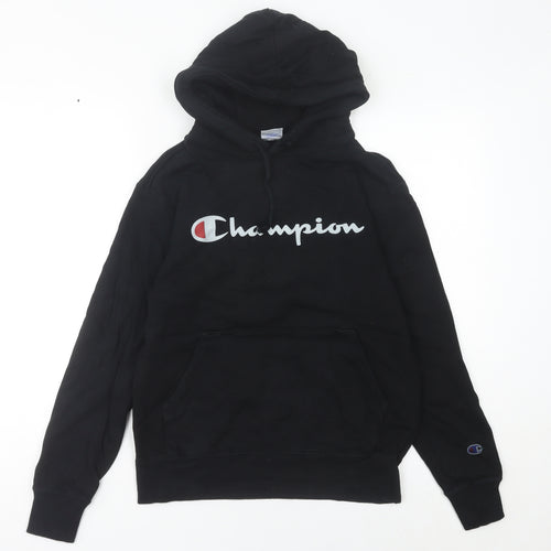 Champion Women Black Size 8 Pullover Hoodie with Logo