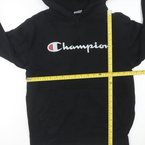 Champion Women Black Size 8 Pullover Hoodie with Logo