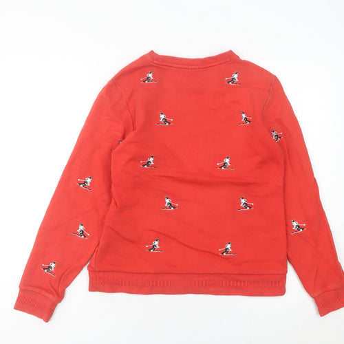 Fila Womens Red Ski Graphic Sweatshirt Size 8 UK Regular Fit